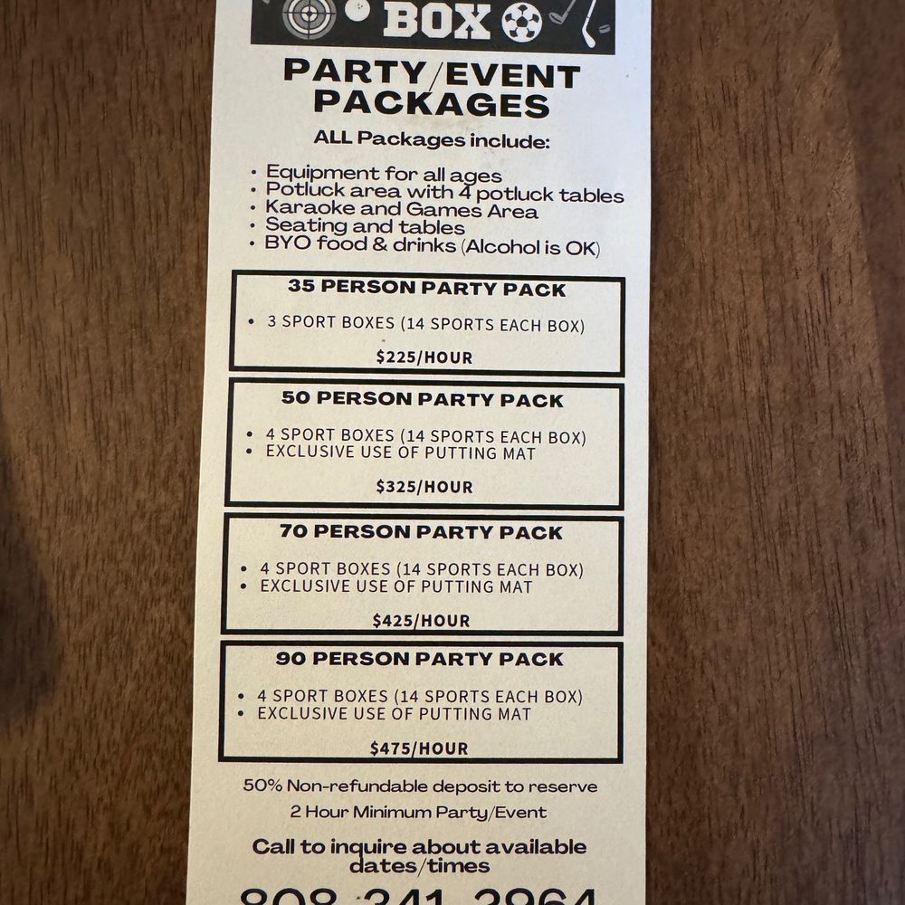 Sports Box - Party Packages (Dec. 2025) - Golf Lessons Near Me - Aiea, Hawaii Sports Box - Party Packages (Dec. 2025) - Golf Lessons Near Me - Aiea, Hawaii