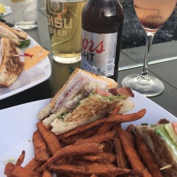 Finn's Fish House - clubhouse sandwiches, sweet potato fries, bloody orange mimosa - Seafood Near Me - Seaside, Oregon Finn's Fish House - clubhouse sandwiches, sweet potato fries, bloody orange mimosa - Seafood Near Me - Seaside, Oregon