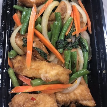 Trinity Street Food - Hot Basil Filet Fish - Thai Near Me - Euless, Texas Trinity Street Food - Hot Basil Filet Fish - Thai Near Me - Euless, Texas