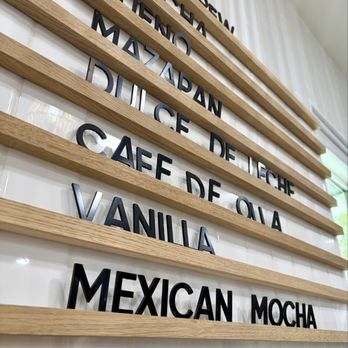 Sueno Coffee - Modern wall decor of some of their offerings. - Coffee & Tea Near Me - Livingston, California