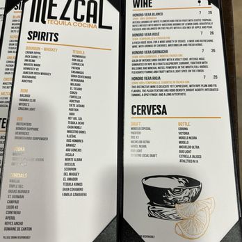 Mezcal Tequila Cocina - Spirit menu - New Mexican Cuisine Near Me - Cedar Rapids, Iowa