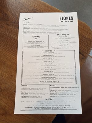 Menu photo 2 Flores Corte Madera Corte Madera, CA