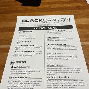 Black Canyon Restaurant - Brunch menu - Steakhouses Near Me - Fort Wayne, Indiana