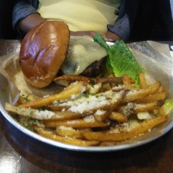 Burger Bar Chicago - Build-Your-Own with mushrooms and Comte, Parmesan Truffle Fries - Burgers Near Me - Chicago, Illinois