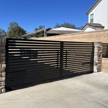 CR Custom Wrought Iron Design - Modern RV gate with a side fence. Corona, CA - Metal Fabricators Near Me CR Custom Wrought Iron Design - Modern RV gate with a side fence. Corona, CA - Metal Fabricators Near Me