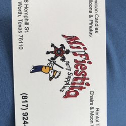 Mi Fiestita Party Supply - There business card.