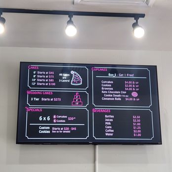 Cupcakesters - a menu on the wall - Desserts Near Me - Gilbert, Arizona