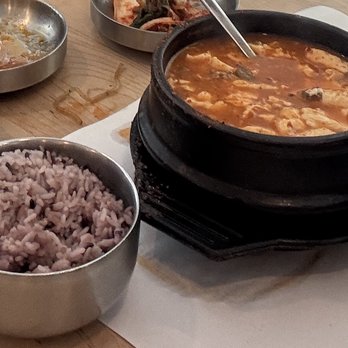 An Nyeong K Tofu & Bbq - Beef Tofu Soondobu, Spicy Level 6 ($18, 8/10) - Korean Near Me - Austin, Texas