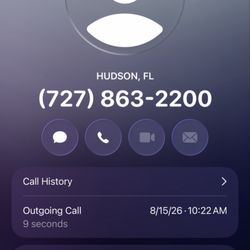 Secrets Salon - Shows that I called her and it went to voicemail.