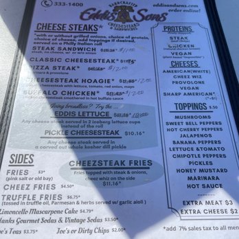 Eddis & Sons Cheesesteaks - Menu - Cheesesteaks Near Me - Jacksonville, Florida Eddis & Sons Cheesesteaks - Menu - Cheesesteaks Near Me - Jacksonville, Florida