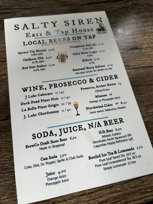 Menu photo 5 Salty Siren Eats & Tap House Skagway, AK