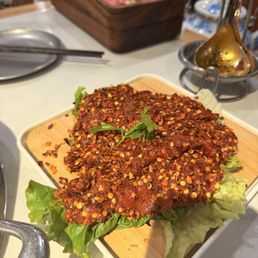 Spicy beef (didn't order but they brought it over) Spicy beef (didn't order but they brought it over)