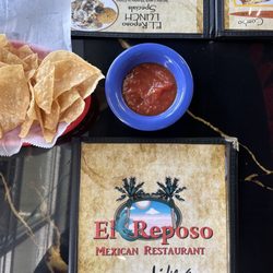 Complementary tortilla chips and fresh salsa