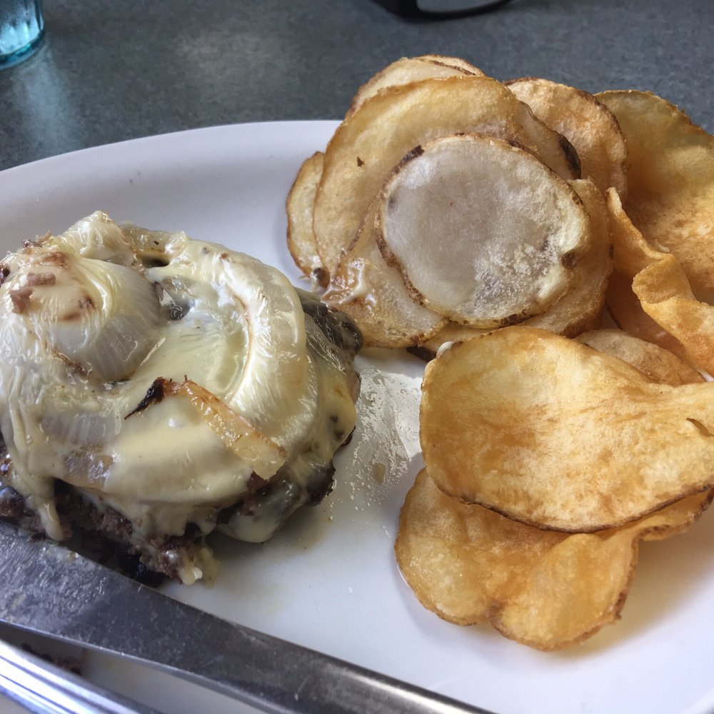 Patty melt without the bread and fries to make it gluten free. It was very good! Patty melt without the bread and fries to make it gluten free. It was very good!