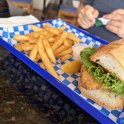 Weedline Grill - Fried grouper sandwich with fries