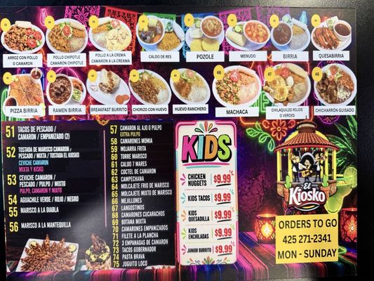 Menu photo 1 Taqueria El Kiosko Renton, WA