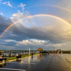 Florida Gulf Discovery - Double rainbow over Royal Palm Marina after the rain. https://floridagulfdiscovery.com/lemon-bay-southwest-florida/