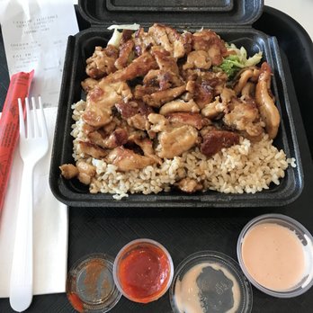 Extreme Teriyaki Grill Express - Teriyaki Chicken with veg and brown rice. Side of hot sauce and spicy mayo - Japanese Near Me - Tucker, Georgia Extreme Teriyaki Grill Express - Teriyaki Chicken with veg and brown rice. Side of hot sauce and spicy mayo - Japanese Near Me - Tucker, Georgia