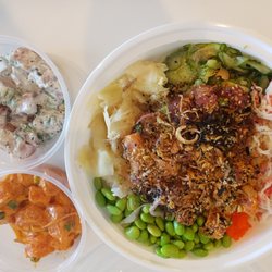 Go Poke Go Boba - Poke Large bowl with 2 other poke flavors.