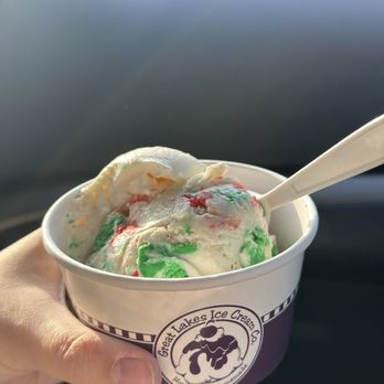 Great Lakes Ice Cream - reindeer puke icecream (vanilla with cookie dough) - Ice Cream & Frozen Yogurt Near Me - Midland, Michigan