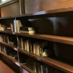 Weltzheimer/Johnson House - Mega bookcases in hallway to family quarters