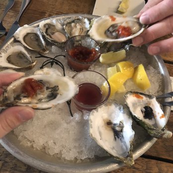 Stingray Lounge - Starting eating before taking a picture (we're not too good at this haha) - Seafood Near Me - Uptown Hoboken, New Jersey
