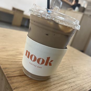 Nook coffee bar - Spanish latte (subbed vanilla for the hazelnut) - Coffee & Tea Near Me - Rancho Cucamonga, California Nook coffee bar - Spanish latte (subbed vanilla for the hazelnut) - Coffee & Tea Near Me - Rancho Cucamonga, California