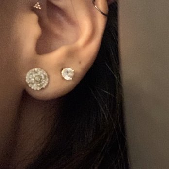 Ember Body Piercing - Forward triple helix piercing with dainty studs :) - Piercing Near Me - Las Vegas, Nevada