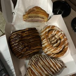 Wilder Bakeshop - Turnover, chocolate croissant and cinnamon roll, 1/2 sandwich (ate other half)