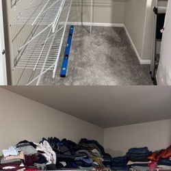 Alex Handyman - Installing shelves in the closet.