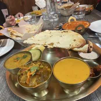 Aama's  Kitchen - Nepali Thali - Vegetable over good ( Yellow Daal Tadka4/5, Mix Vegetable Korma4/5, I choose Tofu Tikka Masala(2/5) - Himalayan/Nepalese Near Me - Hayward, California