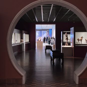 Newfields - Looking out of the Asian art gallery-beautiful pottery - Parks Near Me - Indianapolis, Indiana