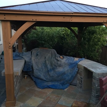 Nine Orange Landscaping - grill area gazebo, wall installation for counter top, gazebo installation - Landscaping Near Me Nine Orange Landscaping - grill area gazebo, wall installation for counter top, gazebo installation - Landscaping Near Me