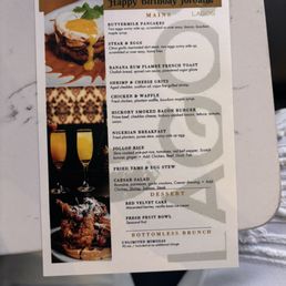 Bday menu/ brunch menu Bday menu/ brunch menu