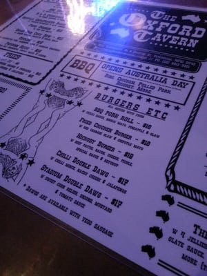 Menu photo 3 The Oxford Tavern Petersham, NSW