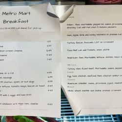 Metro Mart - Deli menu