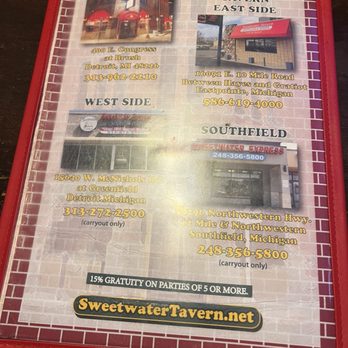Sweetwater Tavern - Menu - Bars Near Me - Detroit, Michigan