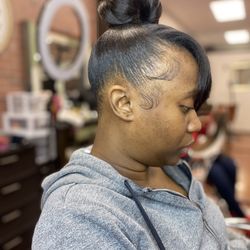 Sleek high bun