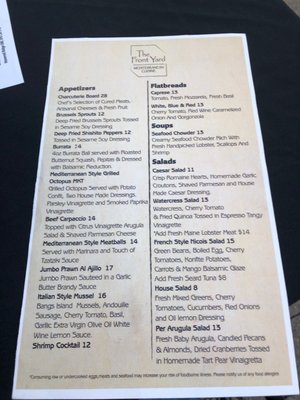 Menu photo 4 The Front Yard Ogunquit, ME