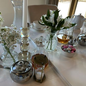 Oak Plus Rose - A close up of the table. The Jordan Almonds were our add. Don't expect those. - Tea Rooms Near Me - Geneva, Illinois Oak Plus Rose - A close up of the table. The Jordan Almonds were our add. Don't expect those. - Tea Rooms Near Me - Geneva, Illinois