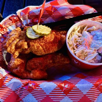 Hattie B's Hot Chicken - 3 piece grilled tenders with coleslaw - Southern Near Me - Chicago, Illinois Hattie B's Hot Chicken - 3 piece grilled tenders with coleslaw - Southern Near Me - Chicago, Illinois