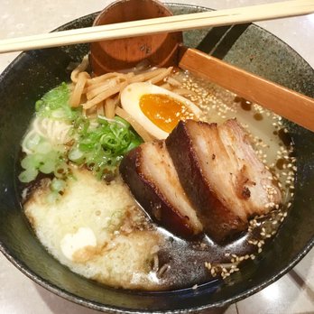 DOMU - Black Tonkotsu: pork bone broth, bamboo shoots, scallions, Ajitama boiled egg, Chasu braised pork belly, Black garlic + KomiOil - Ramen Near Me - Orlando, Florida DOMU - Black Tonkotsu: pork bone broth, bamboo shoots, scallions, Ajitama boiled egg, Chasu braised pork belly, Black garlic + KomiOil - Ramen Near Me - Orlando, Florida