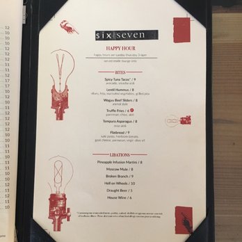 Six Seven Restaurant - Happy hour menu - New American Near Me - Seattle, Washington Six Seven Restaurant - Happy hour menu - New American Near Me - Seattle, Washington