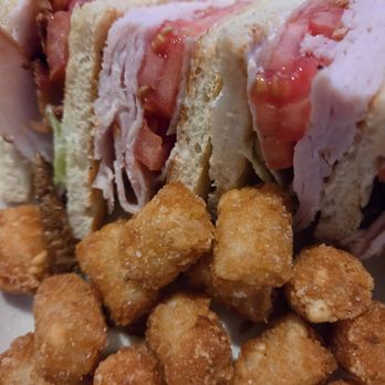 Casey's - Classic club sandwhich and tots. - American Near Me - Zephyr Cove, Nevada Casey's - Classic club sandwhich and tots. - American Near Me - Zephyr Cove, Nevada