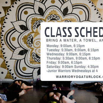 Warrior Yoga - Class Schedule, As of July 2016 - Yoga Near Me - Turlock, California