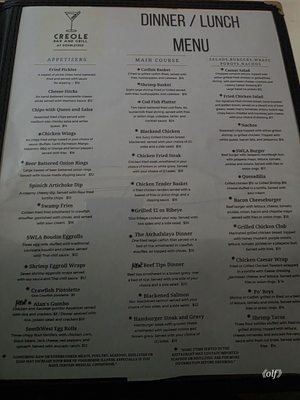 Menu photo 1 Creole Bar & Grill Sulphur, LA Menu photo 1 Creole Bar & Grill Sulphur, LA