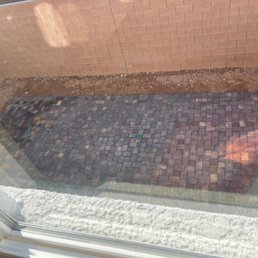 Photo of our new patio pavers-Drainage pipes were carefully accounted for in the process Photo of our new patio pavers-Drainage pipes were carefully accounted for in the process
