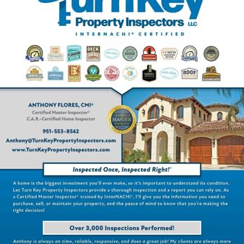 Turn Key Property Inspectors - Home Inspectors Near Me - Temecula, California Turn Key Property Inspectors - Home Inspectors Near Me - Temecula, California