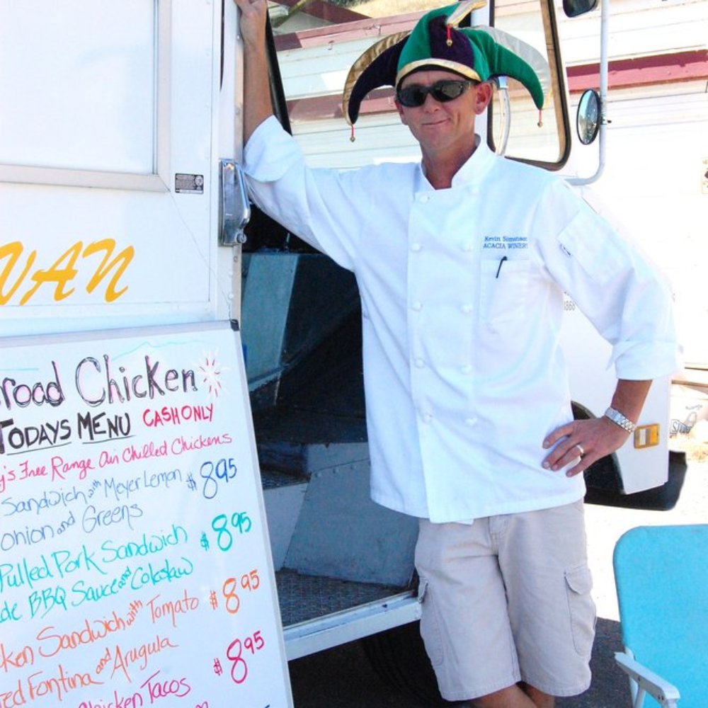 Crossroad Chicken - Chef Ken with his clown hat - New American Near Me - Napa, California Crossroad Chicken - Chef Ken with his clown hat - New American Near Me - Napa, California