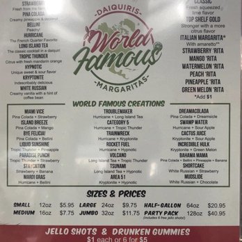 Daquiritas Menu MY FAMOUS DAIQ’S AND DOGS - Updated July 2026 - 81 Photos & 14 Reviews ...